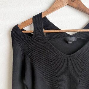 Diesel | Black CutOut Shoulder M-Vaiy Knit Sweater Top